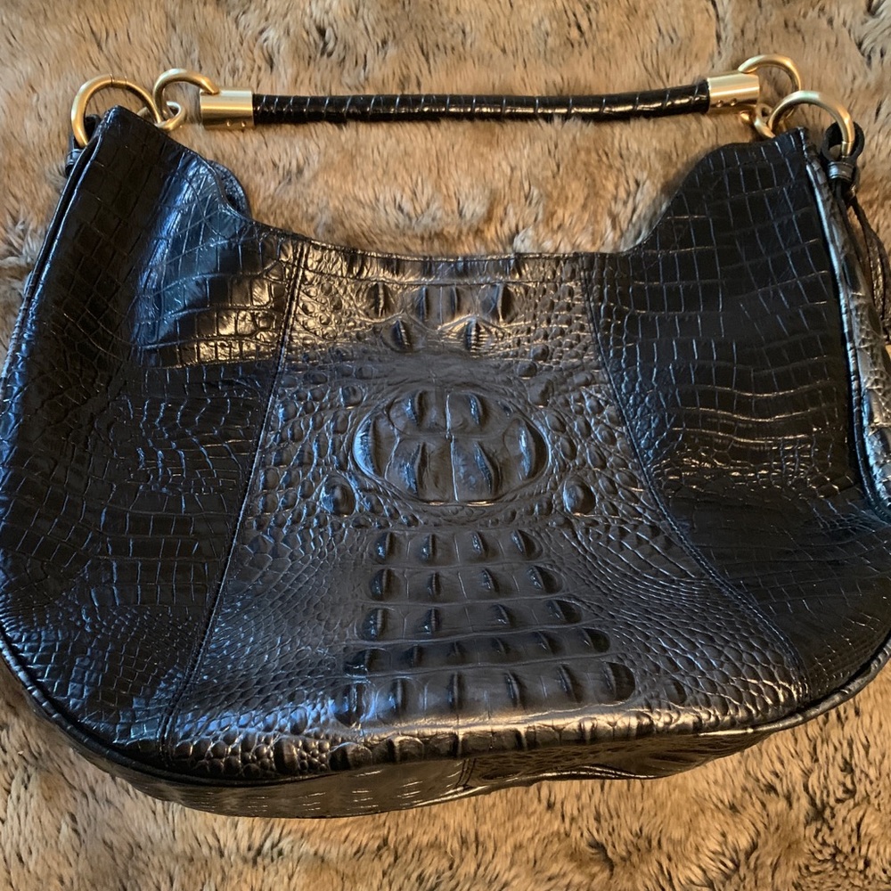 Brahmin black hobo bag